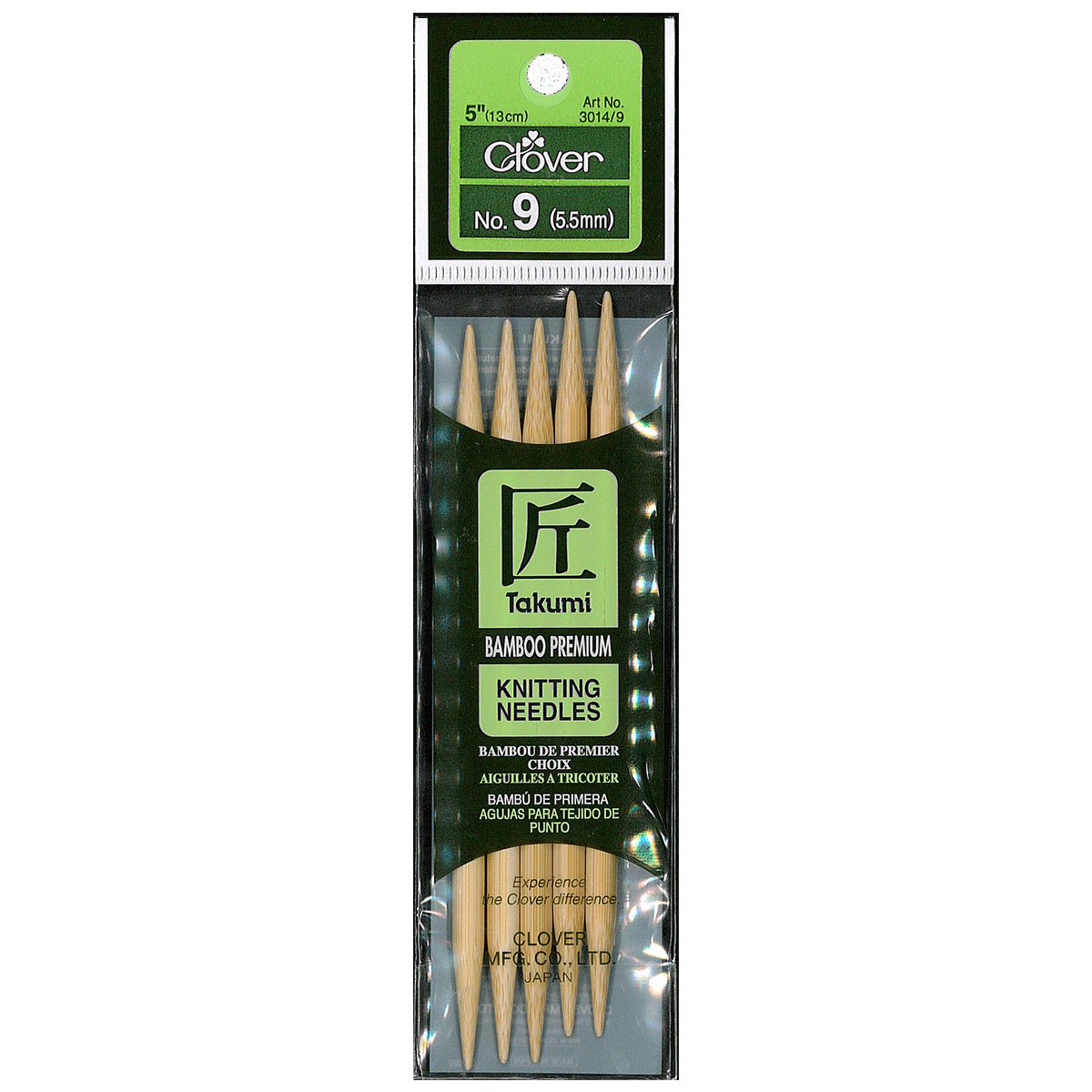 CLV - Takumi Bamboo Knitting Needles CLV - Double Pointed (5") No. 9