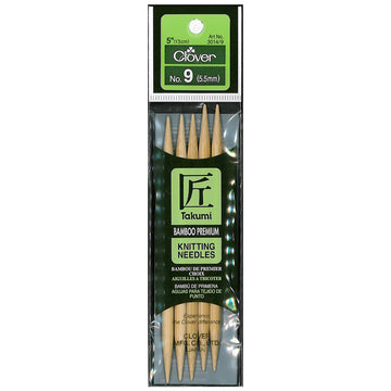 CLV - Takumi Bamboo Knitting Needles Double Pointed (5") No. 9