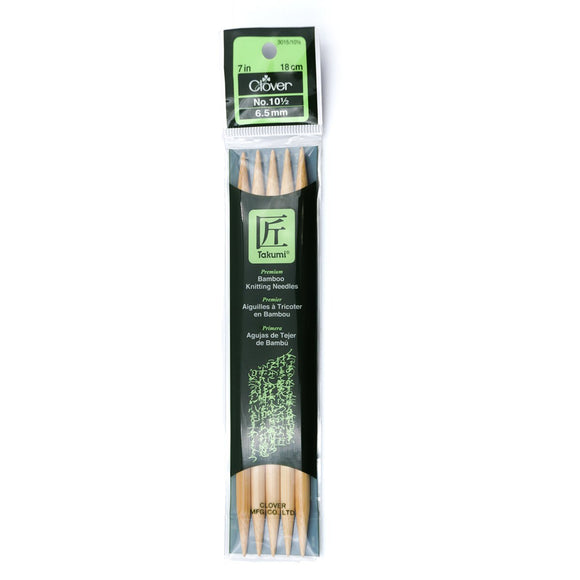 CLV - Takumi Bamboo Knitting Needles Double Pointed (7") No. 10.5