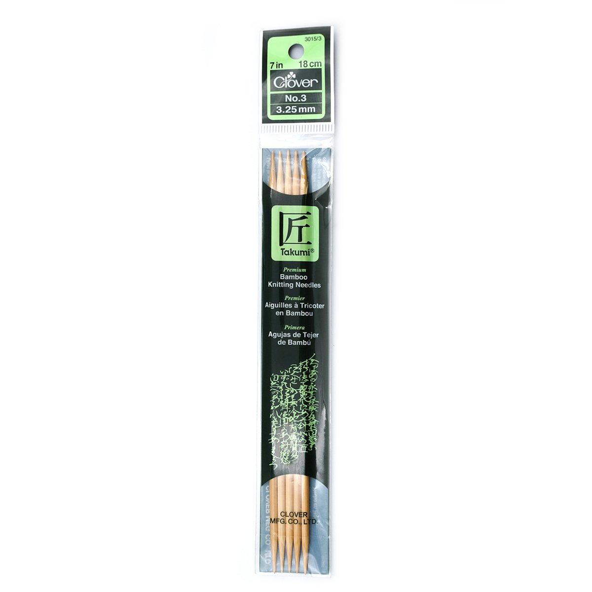 CLV - Takumi Bamboo Knitting Needles Double Pointed (7") No. 3