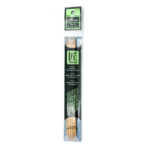 CLV - Takumi Bamboo Knitting Needles Double Pointed (7") No. 3