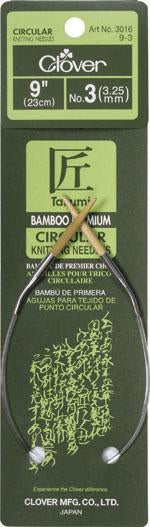 CLV - Takumi Bamboo Knitting Needles Circular 9" No. 3 (3.25mm)