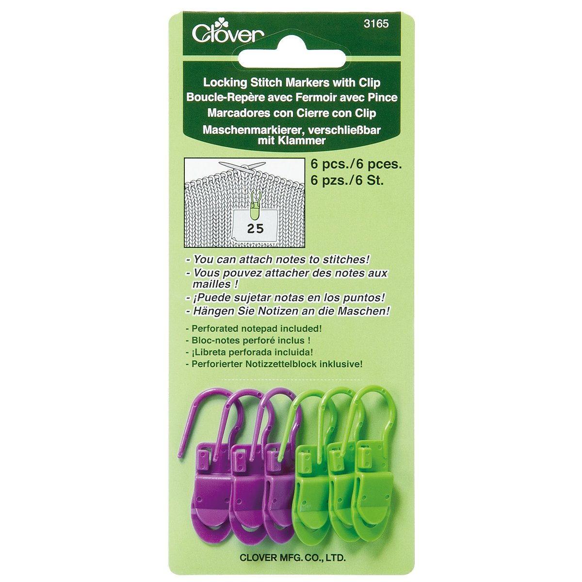 CLV - Locking Stitch Markers with Clip