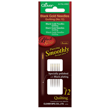 CLV - Black Gold Hand Sewing Needles (Quilting) No. 12