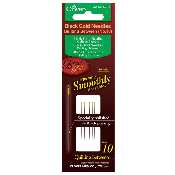 CLV - Black Gold Hand Sewing Needles (Quilting Between) No. 10
