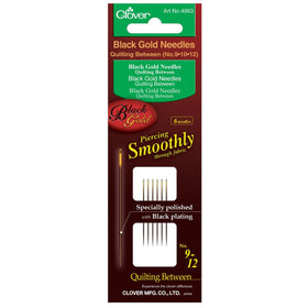 CLV - Black Gold Hand Sewing Needles (Quilting Between) No. 9, 10, 12