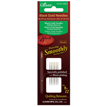 CLV - Black Gold Hand Sewing Needles (Quilting Between) No. 9, 10, 12