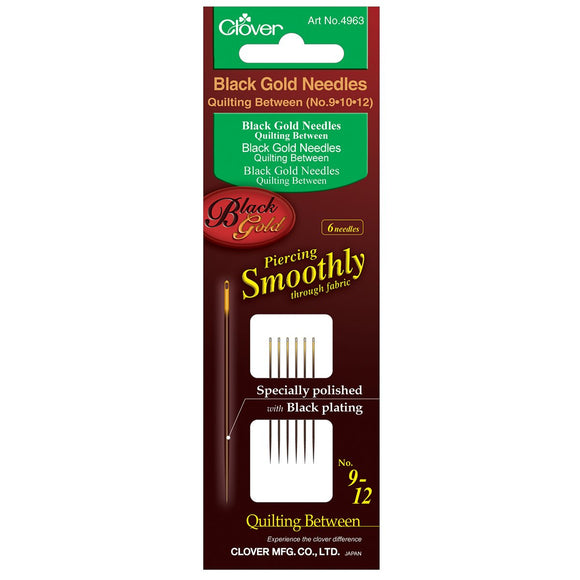 CLV - Black Gold Hand Sewing Needles (Quilting Between) No. 9, 10, 12