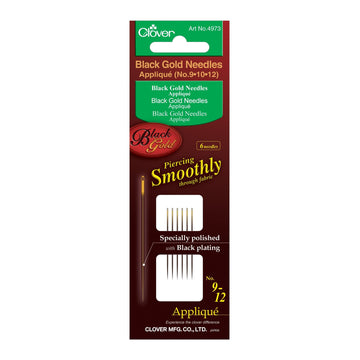 CLV - Black Gold Hand Sewing Needles (Applique/Sharps) No. 9, 10, 12