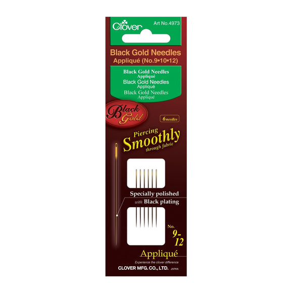 CLV - Black Gold Hand Sewing Needles (Applique/Sharps) No. 9, 10, 12