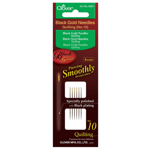 CLV - Black Gold Hand Sewing Needles (Quilting) No. 10