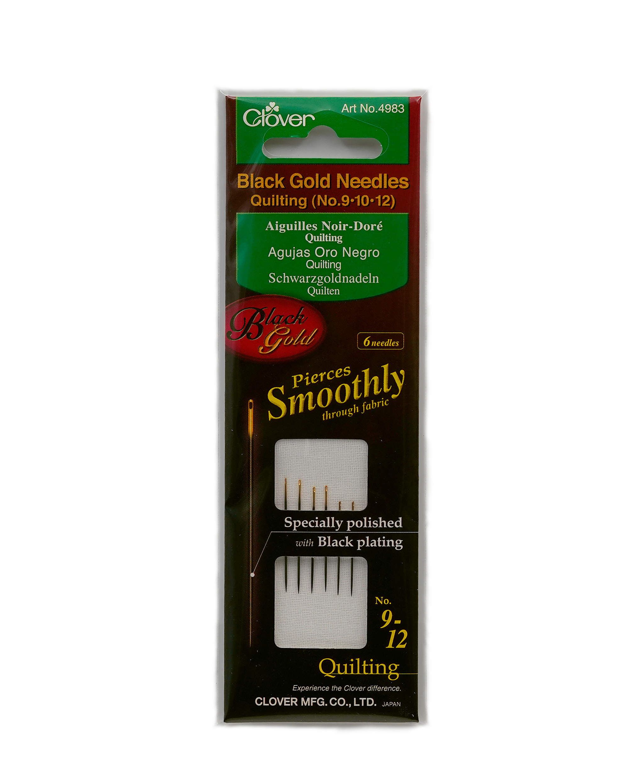 CLV - Black Gold Hand Sewing Needles Quilting - 09-12