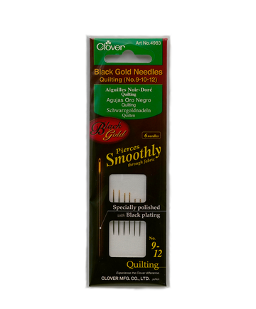 CLV - Black Gold Hand Sewing Needles (Quilting) No. 9, 10, 12