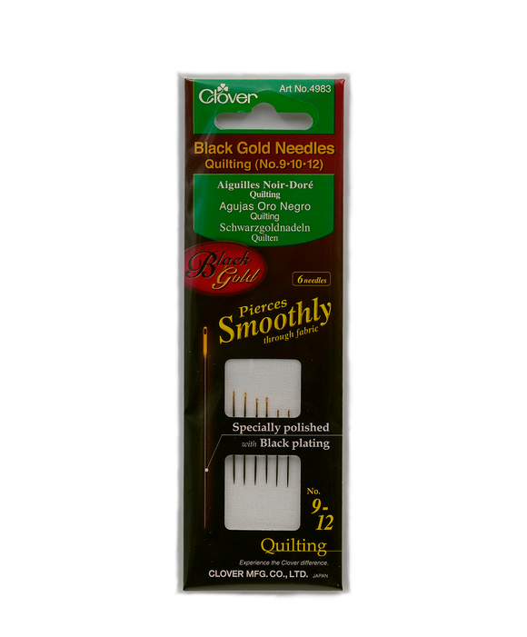 CLV - Black Gold Hand Sewing Needles (Quilting) No. 9, 10, 12