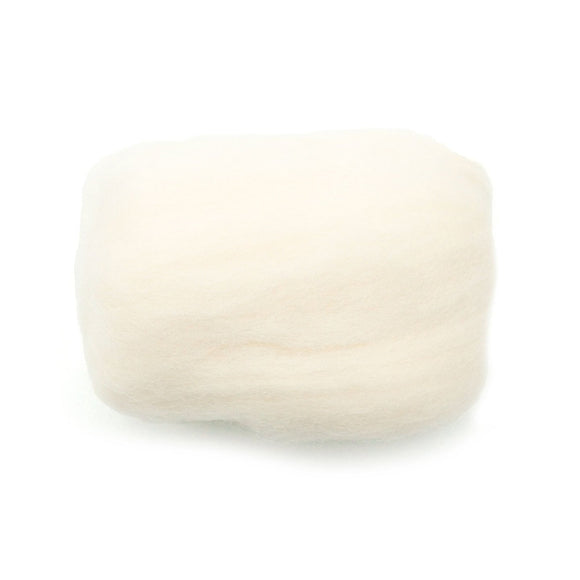 CLV - Natural Wool Roving - Off-White