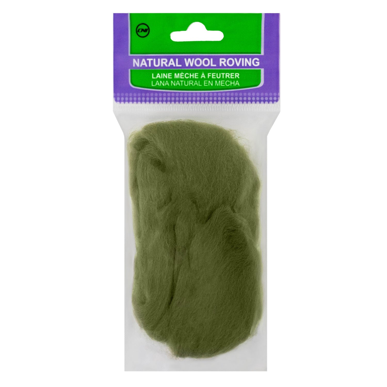 CLV - Natural Wool Roving (Moss Green)