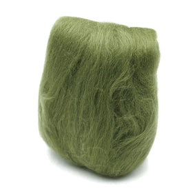 CLV - Natural Wool Roving - Moss Green