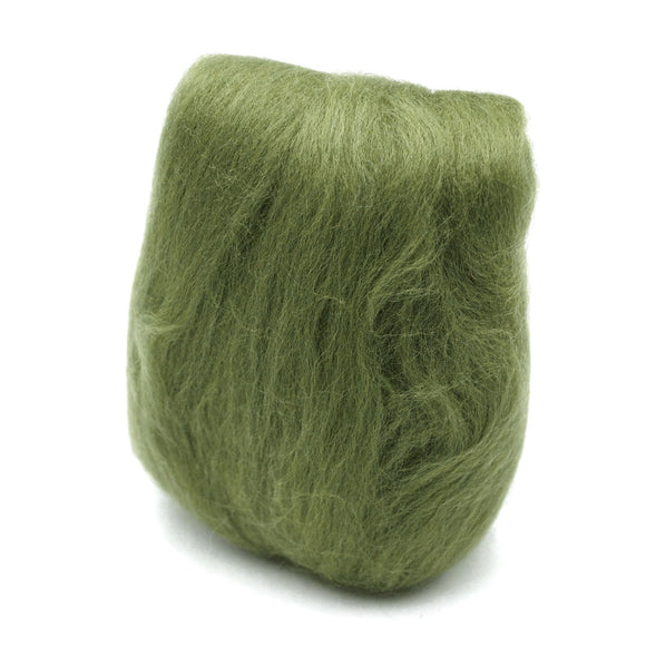 CLV - Natural Wool Roving - Moss Green