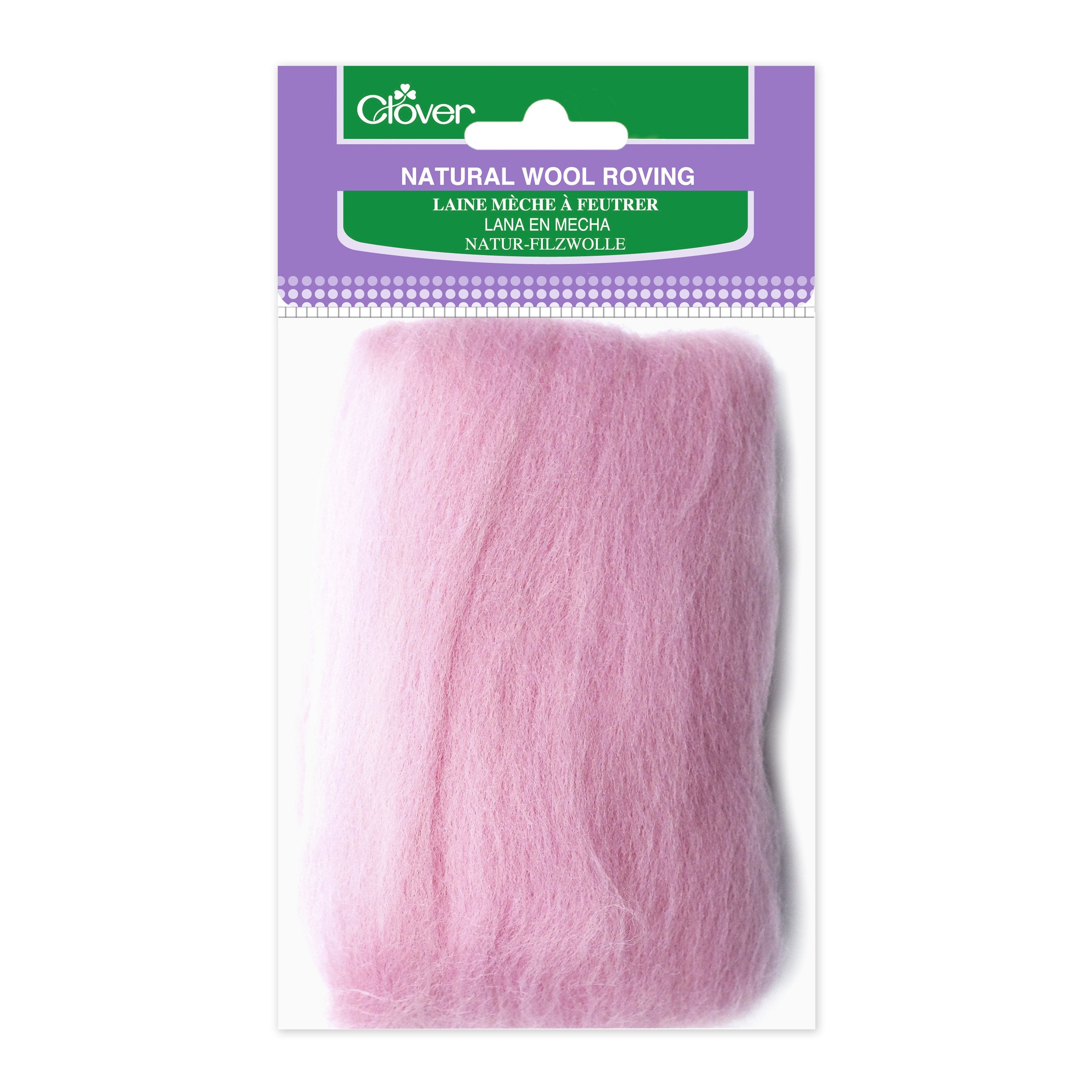 CLV - Natural Wool Roving (Pink)