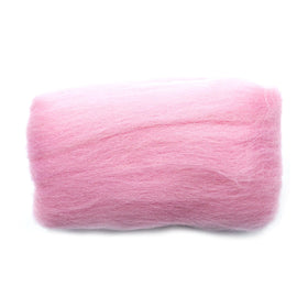 CLV - Natural Wool Roving - Pink