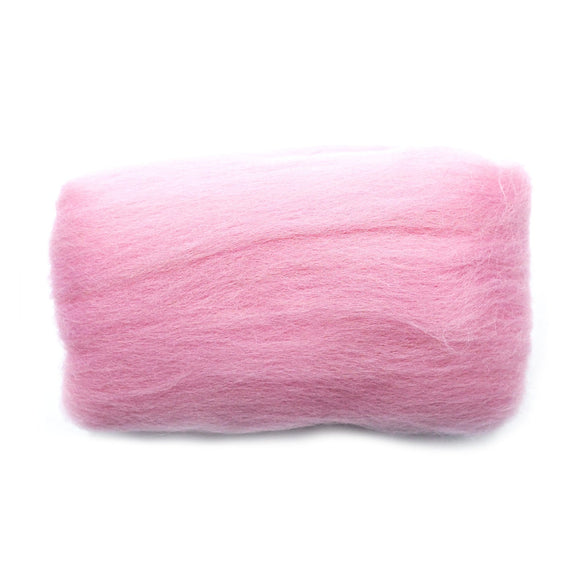 CLV - Natural Wool Roving - Pink