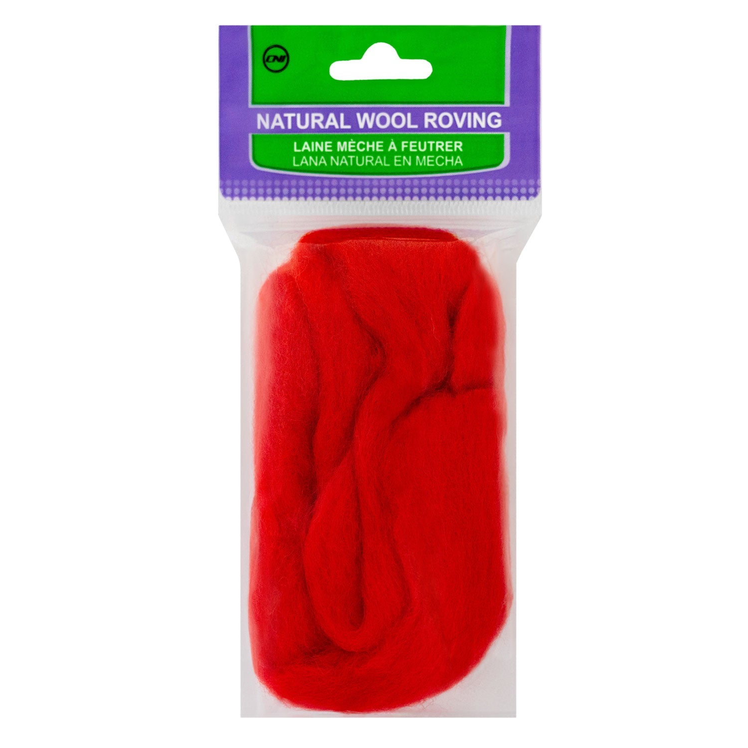 CLV - Natural Wool Roving (Red)