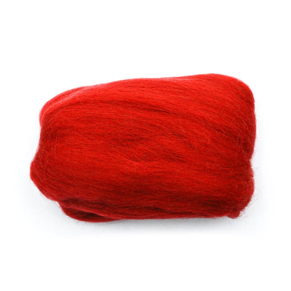 CLV - Natural Wool Roving - Red