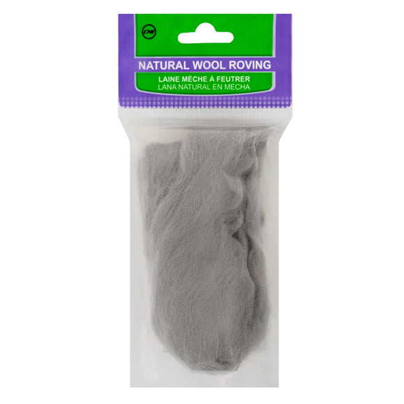 CLV - Natural Wool Roving - Ash