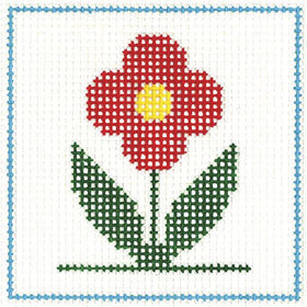 CN - DeElda - Red Flower - Kids Needlepoint Kit