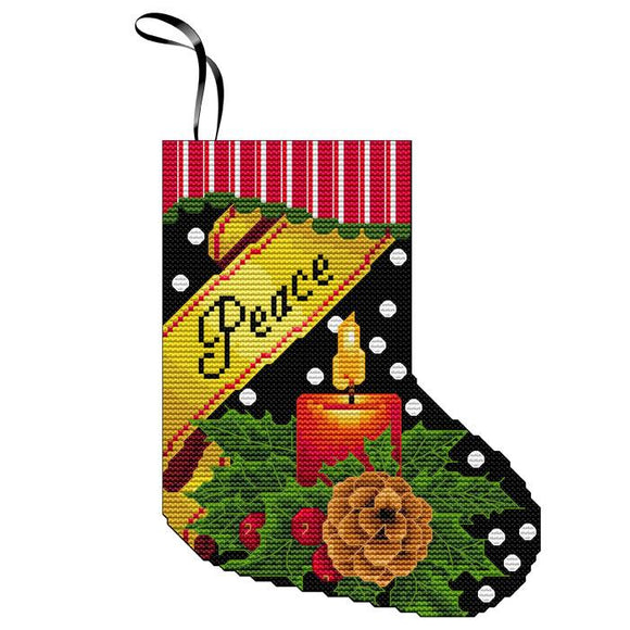 CN - Creative Needle Arts - CNA-0081 - Peace Mini Stocking Ornament - Cross Stitch Kit