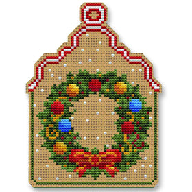 CN - Creative Needle Arts - CNA-0097 - Christmas Wreath Ornament - Cross Stitch Kit