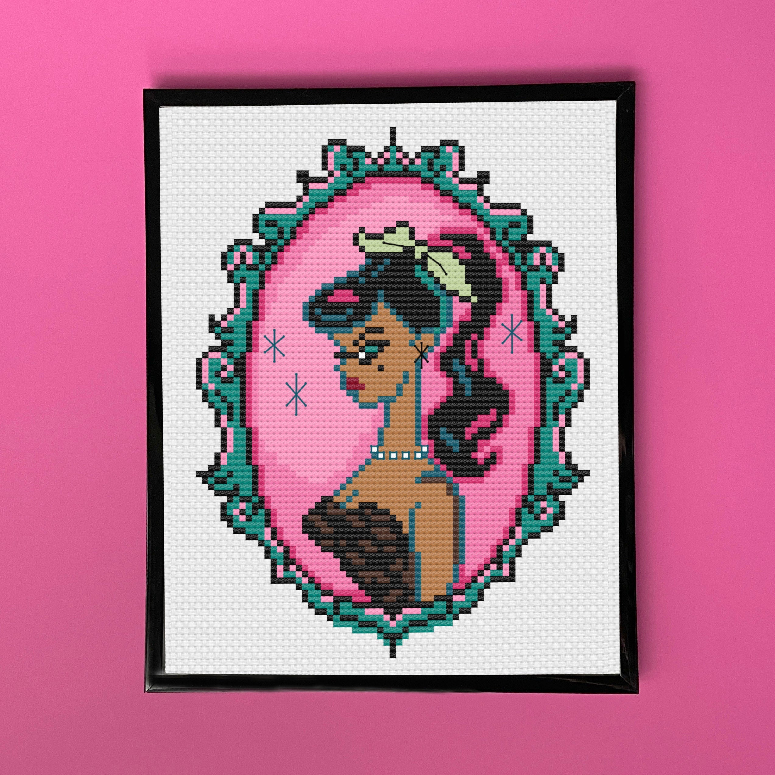 Cameo Doll: Brunette by Fluff Counted Cross Stitch Kit - 0