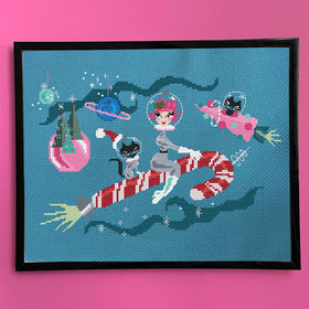 SPCL - Fluff - Candy Cane Rocket Girl - Cross Stitch Kit