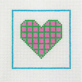 CN - DeElda - Pink & Green Heart - Kids Needlepoint Kit
