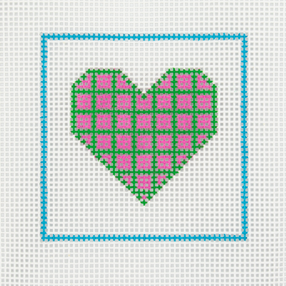 CN - DeElda - Pink & Green Heart - Kids Needlepoint Kit
