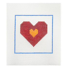 CN - DeElda - Red & Orange Heart - Kids Needlepoint Kit