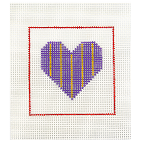CN - DeElda - Purple & Yellow Heart - Kids Needlepoint Kit
