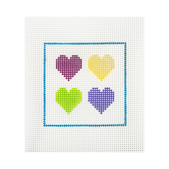 CN - DeElda - Four Hearts - Kids Needlepoint Kit
