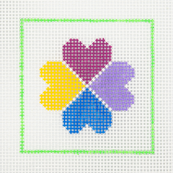 CN - DeElda - Four Hearts Flower - Kids Needlepoint Kit