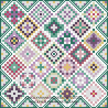 CRMN - Granny's Flower Garden - February - Violet and Primrose