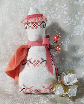 GPA - Coral Elegance: A Dress Form Pincushion