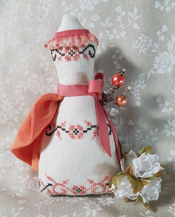 GPA - Coral Elegance: A Dress Form Pincushion