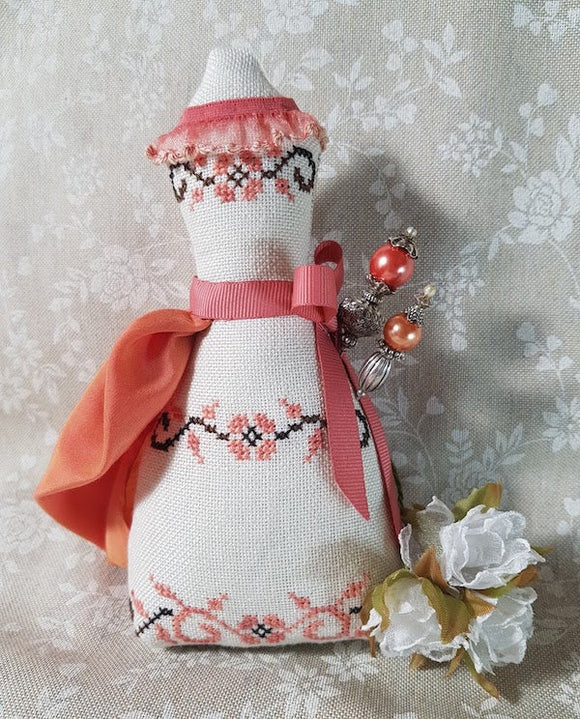GPA - Coral Elegance: A Dress Form Pincushion