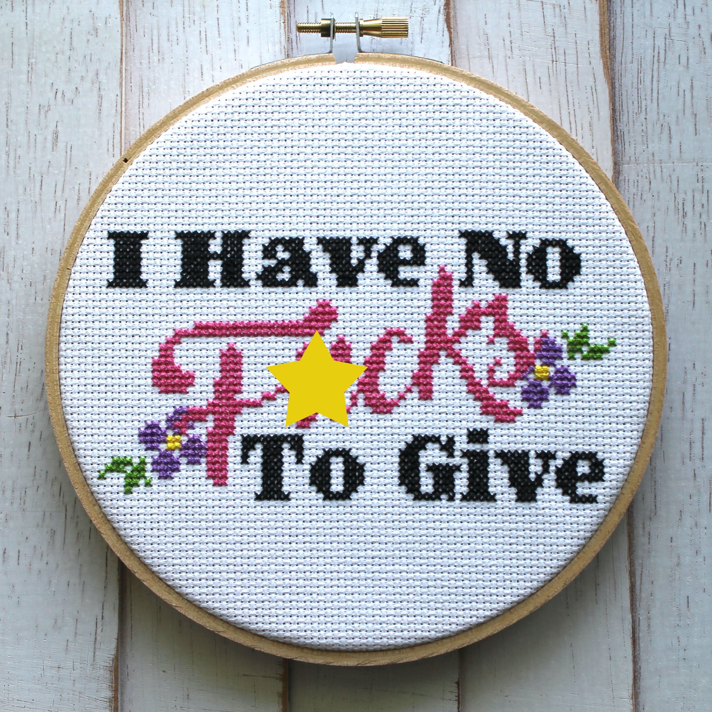 SPCL - I Have No Fucks To Give Counted Cross Stitch DIY KIT Intermediate