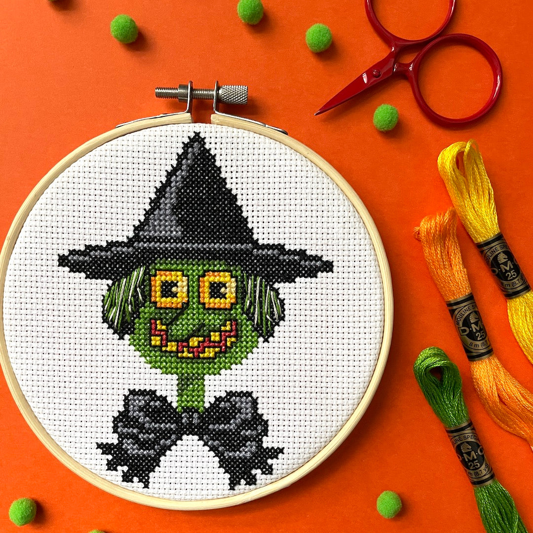 Green Witch by Mary Engelbreit Counted Cross Stitch DIY KIT