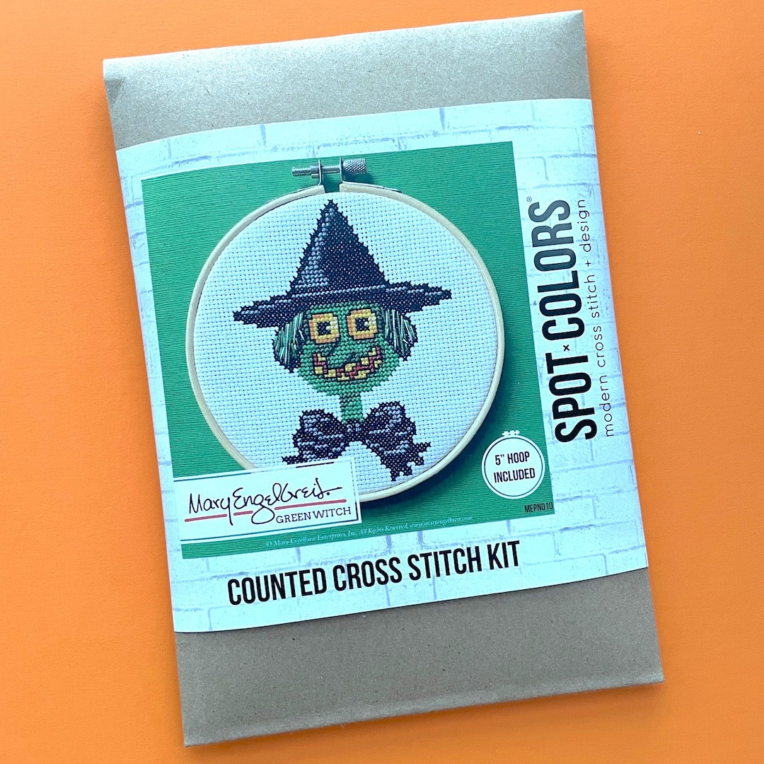 Green Witch by Mary Engelbreit Counted Cross Stitch DIY KIT - 0