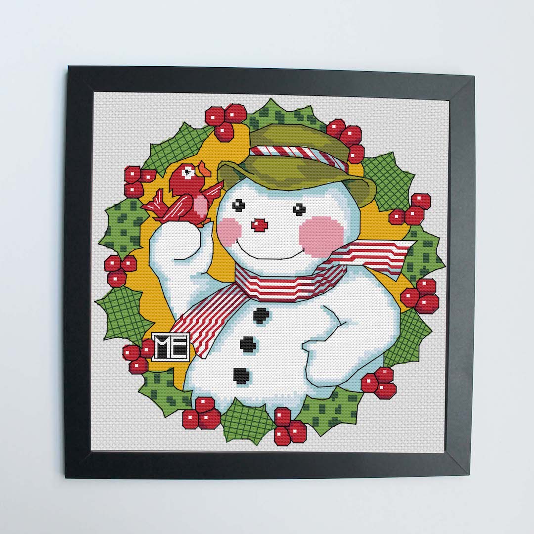 Snowman by Mary Engelbreit Counted Cross Stitch DIY KIT