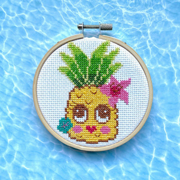 SPCL - Fluff - Happy Kawaii Pineapple - Cross--Stitch Kit