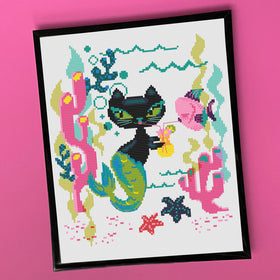 SPCL - Fluff - Mod Mer-Kitty - Cross--Stitch Kit