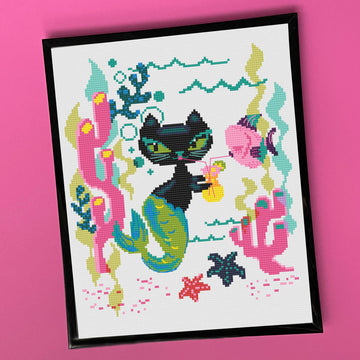 SPCL - Fluff - Mod Mer-Kitty - Cross--Stitch Kit